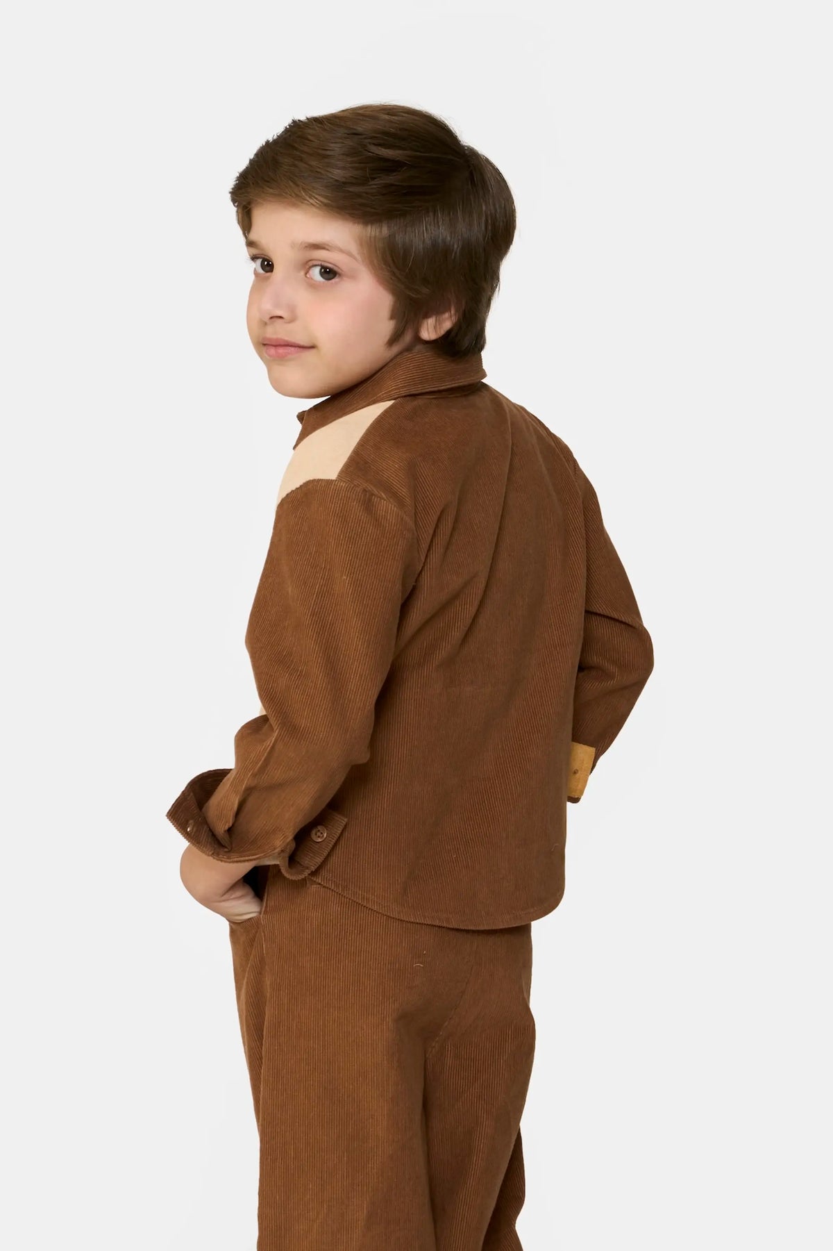 Panelled Cord Overshirt