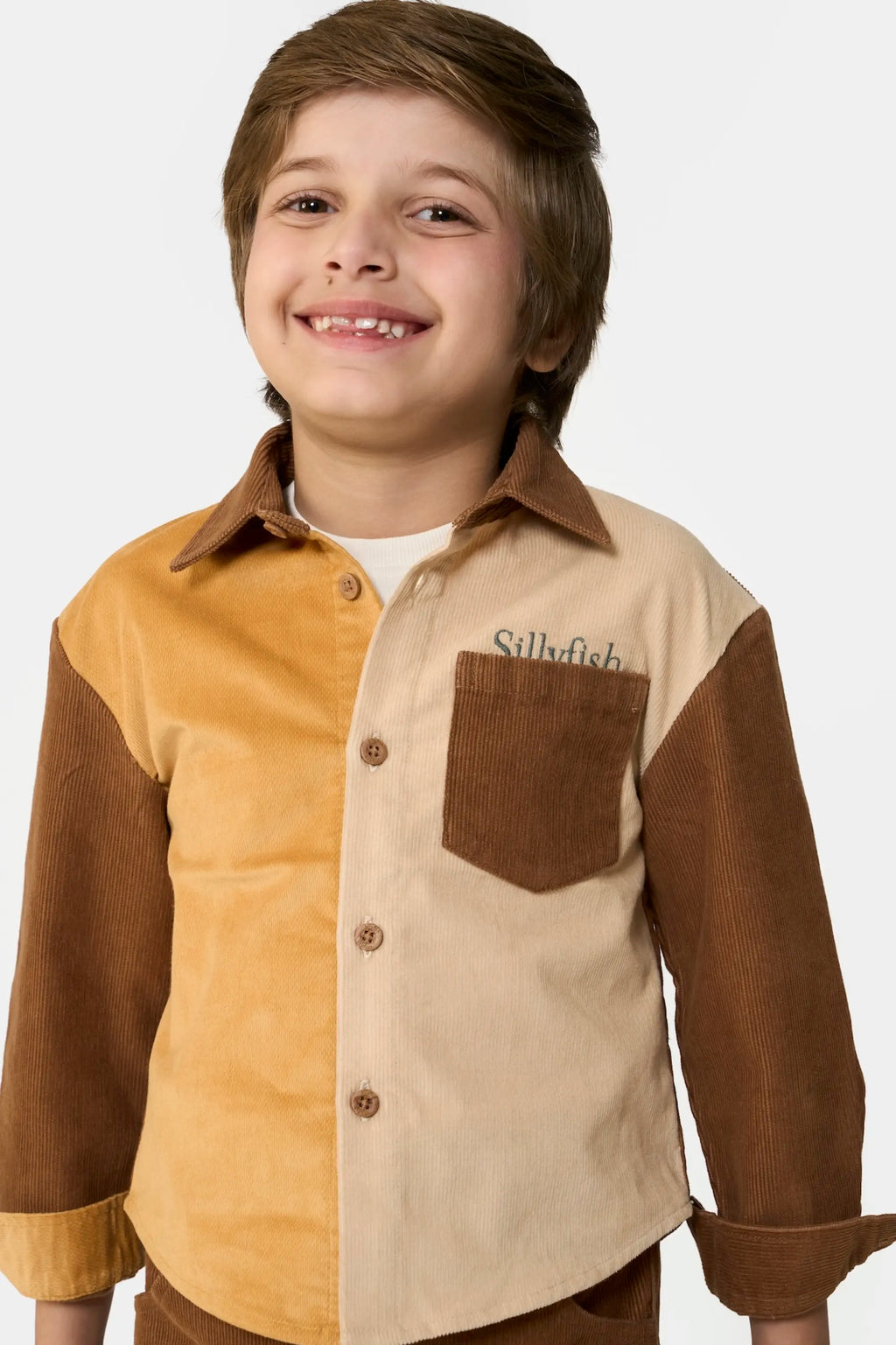 Panelled Cord Overshirt