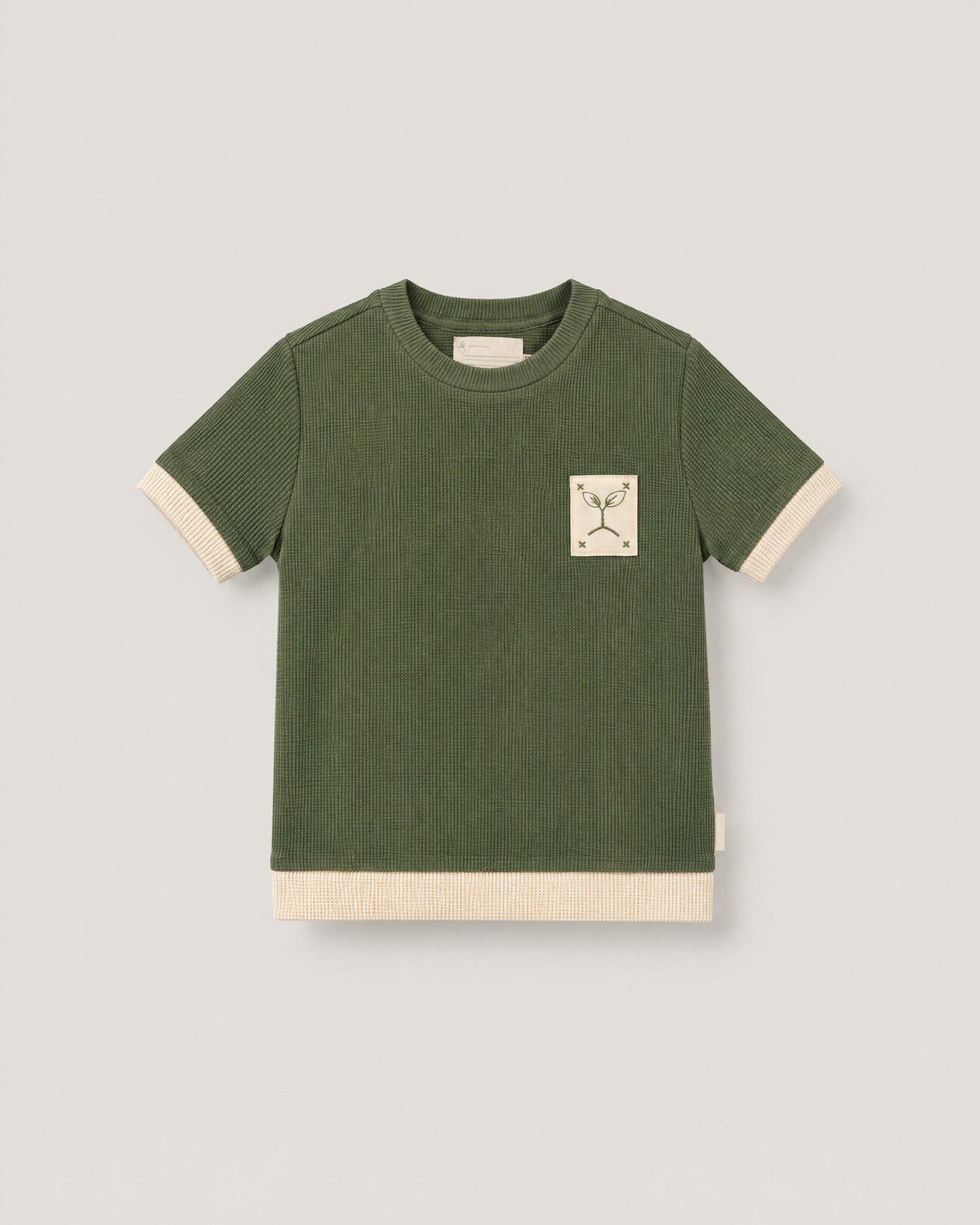 The Block Tee in Moss — front