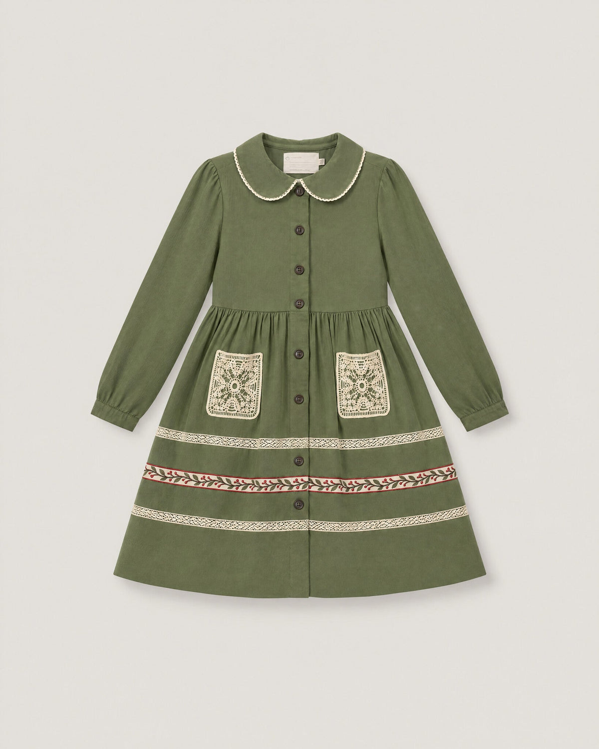 The Garden Dress in Moss — front