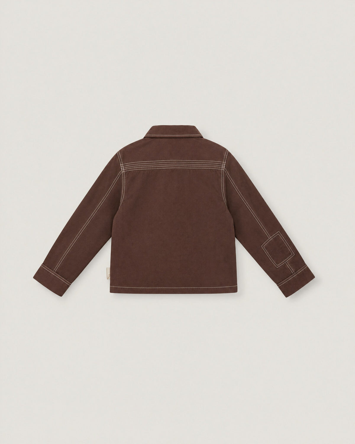 The Grid Overshirt in Bark — back