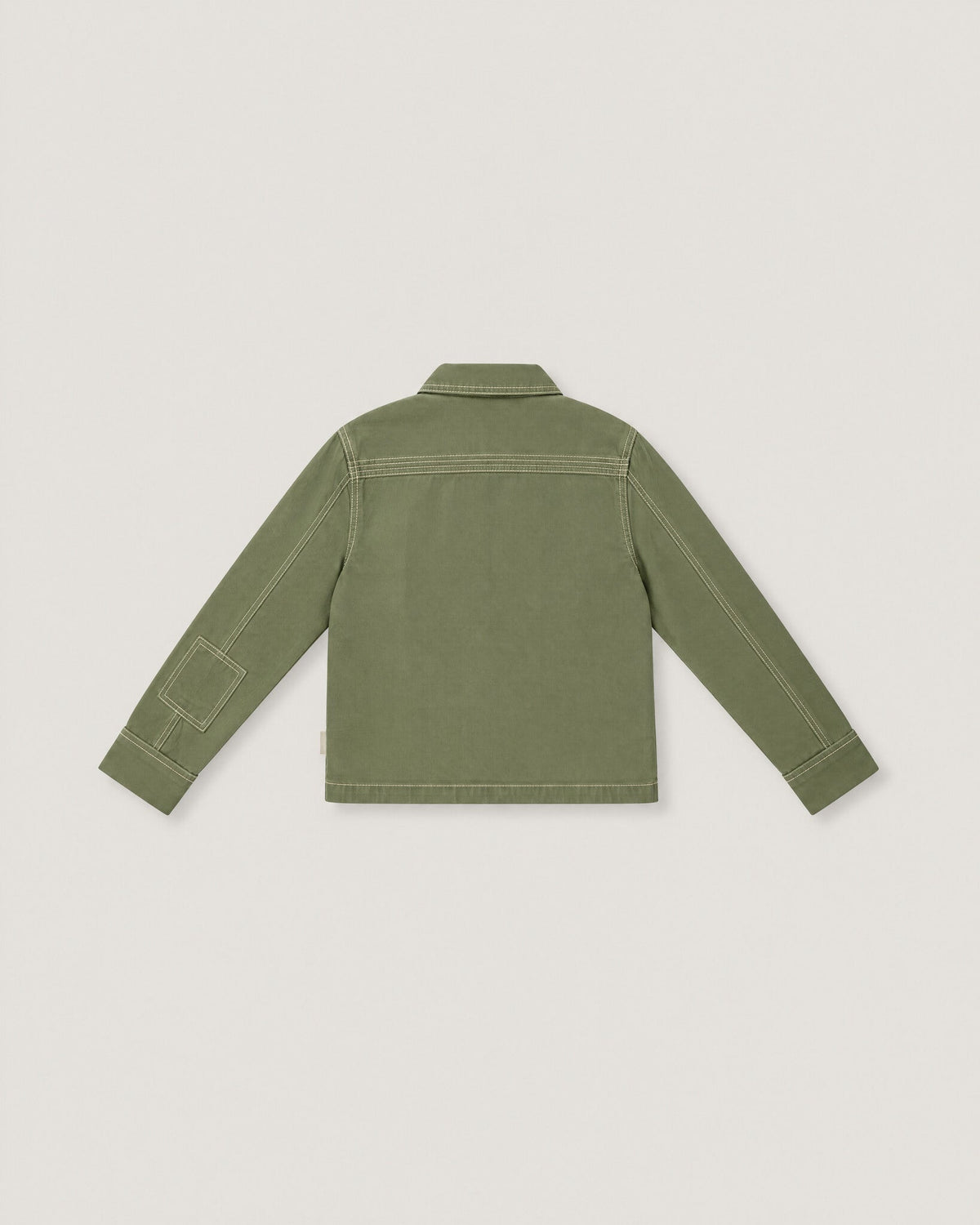 The Grid Overshirt in Moss — back